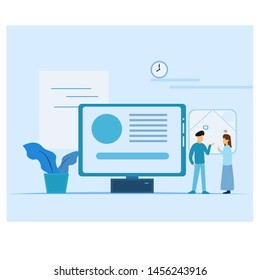 Blue themed Vector Digital Illustration