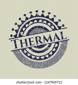 Blue Thermal distressed grunge seal