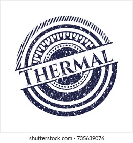 Blue Thermal distressed rubber grunge seal