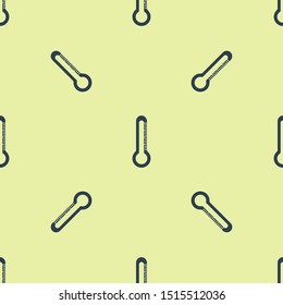 Blue Thermometer icon isolated seamless pattern on yellow background.  Vector Illustration