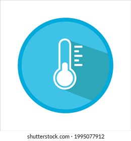 Blue thermometer icon. Vector illustration isolated on white background.