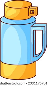 Blue Thermos With Handle Vector illustration