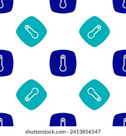 Blue Thermostat icon isolated seamless pattern on white background. Temperature control.  Vector
