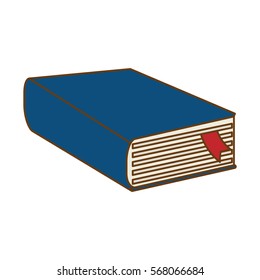 Blue thick book icon design, vector illustration image