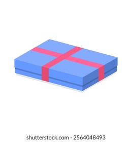 Blue thin gift box illustration design