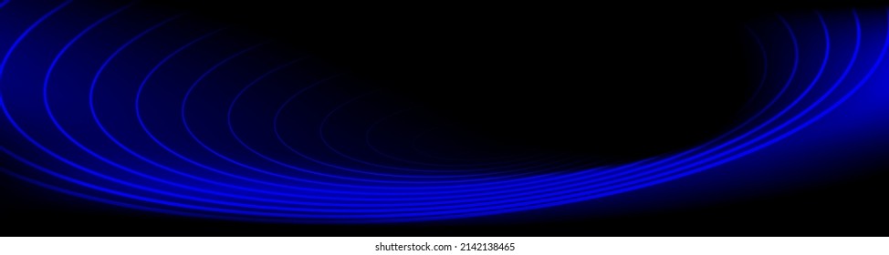 Blue thin lines of 3d funnel on black vector background, LinkedIn banner, optical illusion, marketing funnel, linkedin banner, facebook cover, instagram post, webinar, ads, ripple effect, geometric