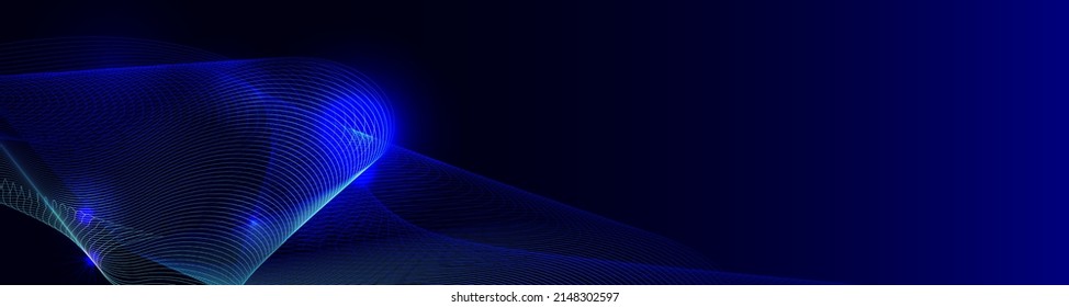 Blue Thin Lines Of 3d Funnel On Dark Vector Background, LinkedIn Banner, Optical Illusion, Linkedin Banner, Facebook Cover, Instagram Post, Ripple Effect, Geometric, Swirling, Glowing Crater, Space 