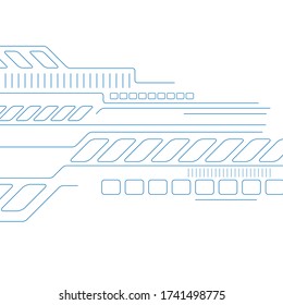 Blue thin lines abstract technology futuristic vector background