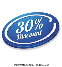 Blue thirty percent discount button