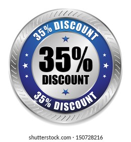 Blue thirty-five percent discount button