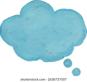 A blue thought cloud, a visual representation of ideas and thinking.