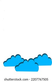 blue three clouds vector illustration