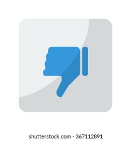 Blue Thumb Down icon on grey rounded square button on white