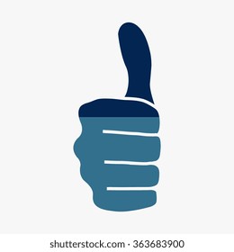Blue thumbs up icon