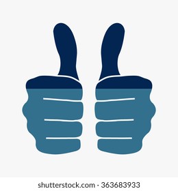 Blue thumbs up icon