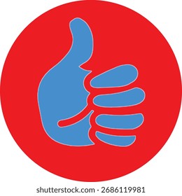 Vector de ícono de pulgares azules para símbolos de Comentarios como, Aprobación y positivos - Diseño de Botón de redes sociales