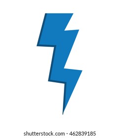 blue thunder weather climate battery icon. Isolated and flat illustration. Vector graphic