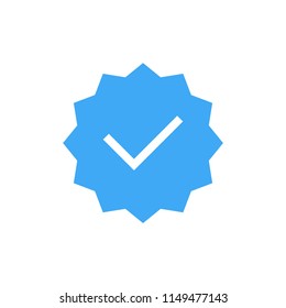 Blue Tick Icon.Blue Background.