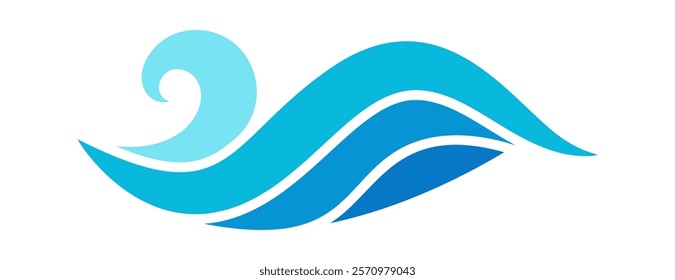 Blue tidal water wave element