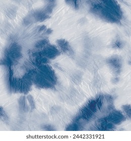 Blue Tie Dye Brush. Ink Grunge Repeat. Tie Dye Circle Mark. Tiedye Print. Blue Spot Watercolor. Dirty Gradient Print. Seamless Indigo Tie Die. Splash Ink Background. Vector Gradient Tie Dye.