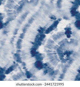 Blue Tie Dye Paint. Spiral Japanese Tie Dye. Vector Navy Pattern. Tie Dye Print Swirl. Seamless Stripe Tie Die. Grunge Print. Navy Circle Repeat. Dirty Shibori Grunge. Blue Swirl Background.