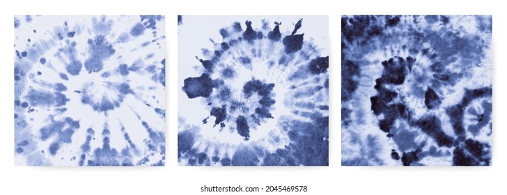 Blue Tie Dye Spiral. Cool Stripe Design. Denim Circle Fabric. Boho Cloth. Tie Dye Spiral in the Effect of the 1970s. Vector Shirt Print. Psychedelic Artistic Painting. Tie Dye Spiral.