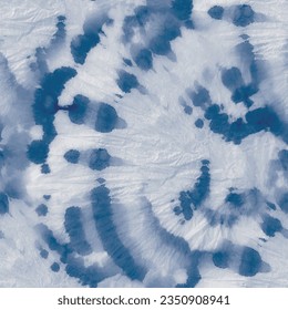 Blue Tie Dye Swirl. Seamless Dirty Repeat. Blue Swirl Watercolor. Navy Tie Dye. Seamless Tie Die Indigo. Vector Navy Background. Fabric Tye Die. Blue Swirl Tiedye. Seamless Tie Dye. Shibori Art Vector