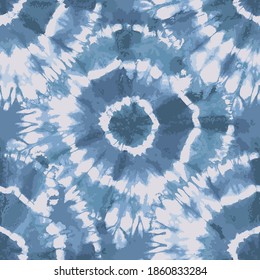 Blue Tie Dye traditional circular repeat pattern
