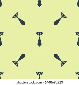Blue Tie icon isolated seamless pattern on white background. Necktie and neckcloth symbol.  Vector Illustration