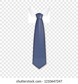 Blue tie icon. Realistic illustration of blue tie vector icon for web design on transparent background for web