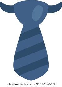 Blue tie, illustration, vector on a white background.