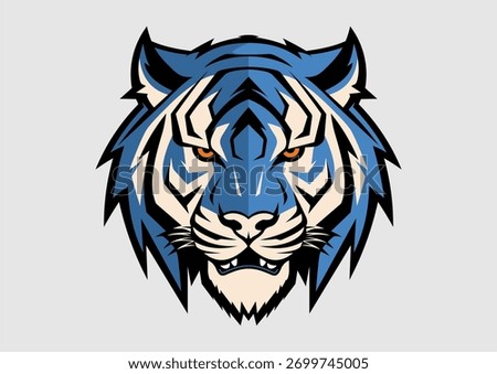 Blue Tiger Head Esports Logo for Team Identity and Branding
