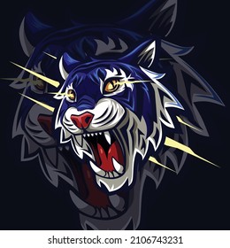 Blue Tiger Head Roar E-Sport Logo Detail Color This logo is very suitable for teams, communities, groups, sports, basketball, soccer, rugby, and also for clothes, t-shirts, jackets