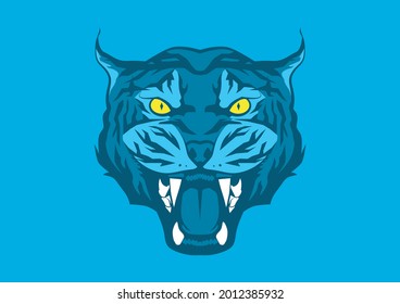 Ilustración del vector de la cabeza del tigre azul