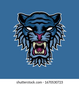 blue tiger mascot for commercial use