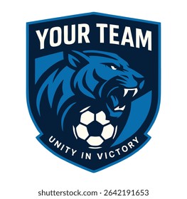 Blue Tiger Soccer Team Logo
