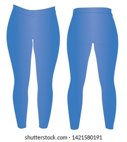 Blue tight pants. vector illustration 