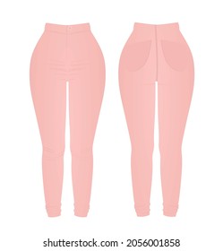 Blue tight pants. vector illustration