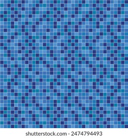 Fondo de azulejos azules, fondo de azulejos de mosaico, azulejos de pared de baño, azulejos de piscina.