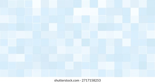Diseño de azulejo azul para pared y piso en cocina, baño, aseo y sala de estar. Patrón de rejilla de cerámica cuadrada limpia. Ilustración vectorial.