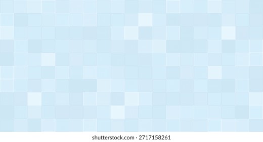 Blue tile design for wall and floor in kitchen, bathroom, toilet and living room. Clean square ceramic tiled grid pattern. Vector illustration.