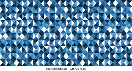 Blue tile of four quarters. Seamless pattern for print and interior design.