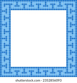 Marco de baldosas azules, marco o fondo de mosaico mosaico, fondo de mosaico, patrón sin costura, patrón sin costuras mosaico, textura o fondo de azulejos mosaicos. Baldosas murales en el cuarto de baño, baldosas en la piscina.