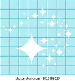 Blue tiles seamless pattern. Background for interior of bathroom. Cleanliness and hygiene. Flat vector cartoon illustration.
