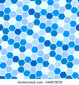 Blue tiles. Seamless pattern with blue hexagons