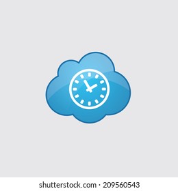 Blue Time icon, isolated on gray background 