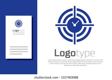 Blue Time Management icon isolated on white background. Clock and gear sign. Productivity symbol. Logo design template element. Vector Illustration