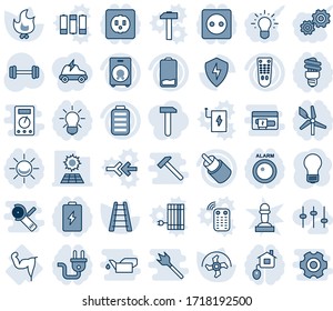 Blaue Farbtöne und Farbtöne, bearbeitbare Vektorsymbol-Set - ZwiebelVektorgrafik, Ripper, Leiter, Feuer, Grill, Stromversorgungs-Hand, Fernbedienung, Lautsprecher, Akku, niedrig, rca, Schutz, Sonnenschirm, Einstellungen, Zuhause, Sockel