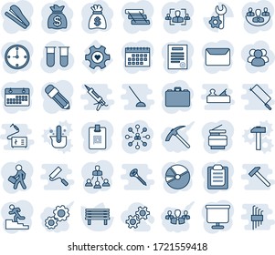Blauer Farbton und Farbton bearbeitbarer Vektorsymbol - hierarchische Vektorgrafik, Gehäuse, Geldbeutel, Bank, Blut-Test-Durchstechflasche, Herzgerät, Wurzelaufstellung, Zwischenablage, Kalender, Firma, Uhr, Präsentationsbrett, hr