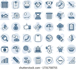 Blue tint and shade editable vector line icon set - insurance vector, smoking area sign, speaking man, heart diagnostic, shield, pills, route, cargo, hdmi, data exchange, money bag, account history